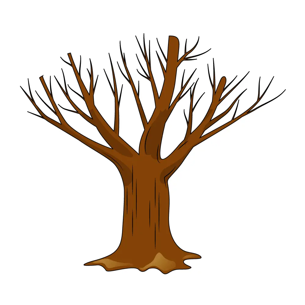 How to Draw A Dead Tree Step by Step Step  12