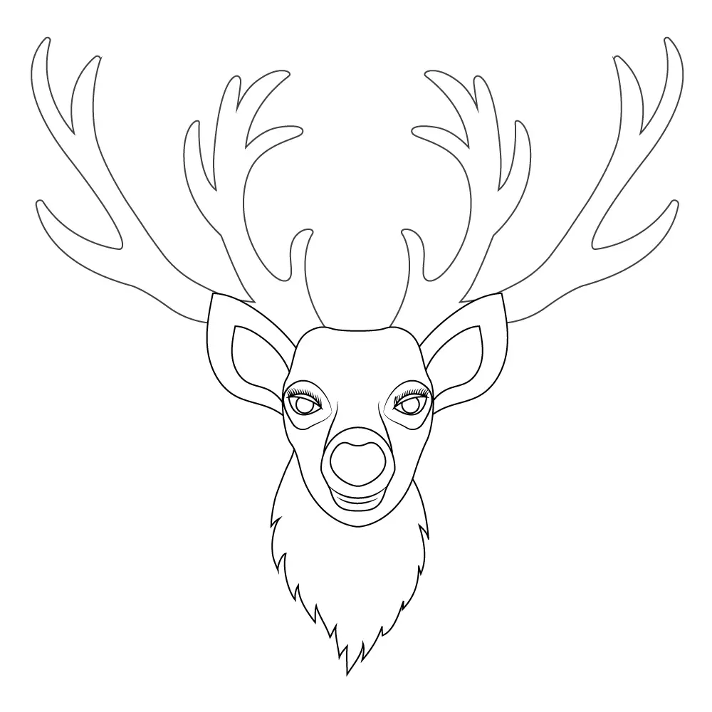 How to Draw A Deer Head Step by Step Step  11