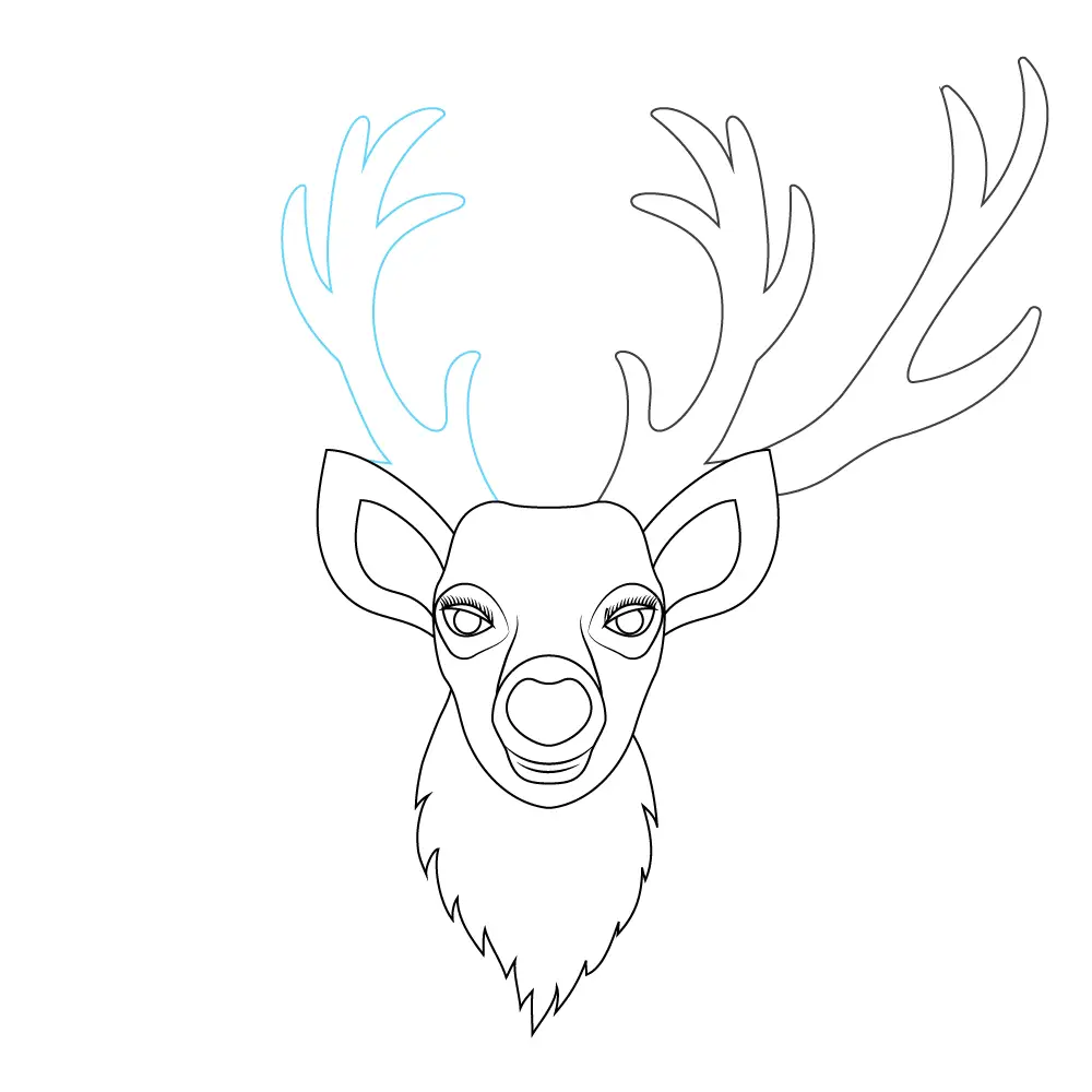 How to Draw A Deer Head Step by Step Step  9