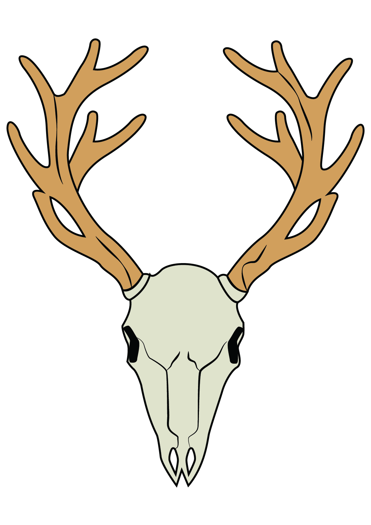 How to Draw A Deer Skull Step by Step Printable
