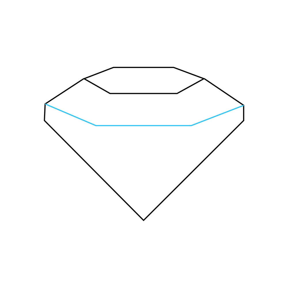 How to Draw A Diamond Step by Step Step  4