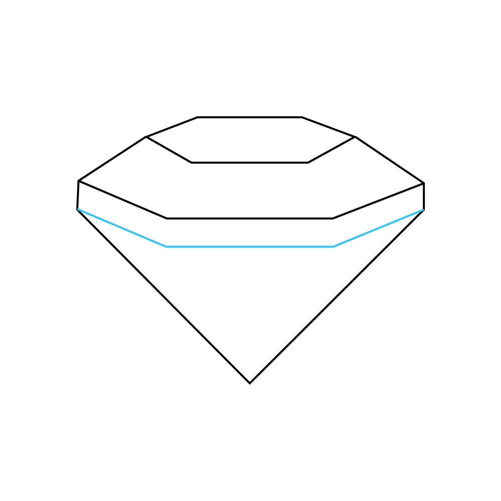 How to Draw A Diamond Step by Step Step  5