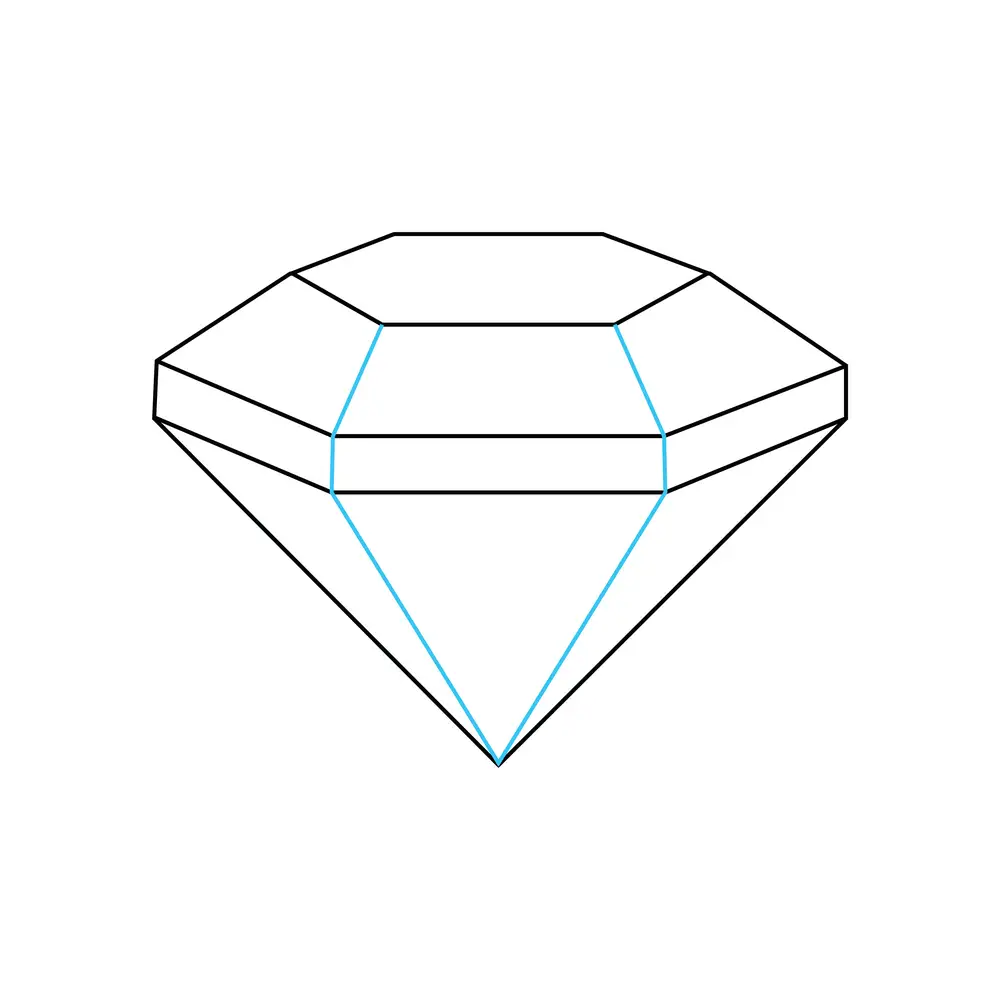 How to Draw A Diamond Step by Step Step  6