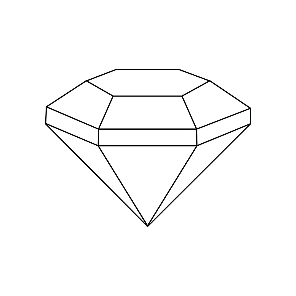 How to Draw A Diamond Step by Step Step  7