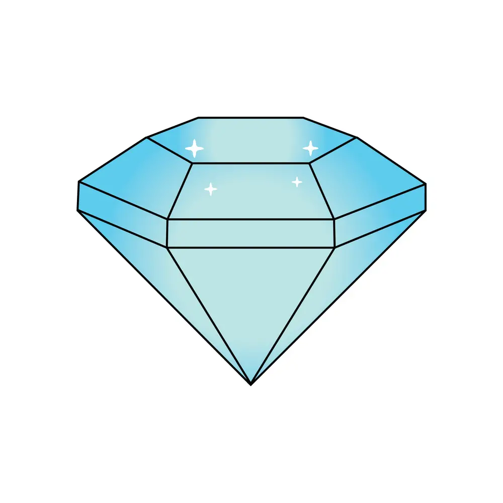 How to Draw A Diamond Step by Step Step  8