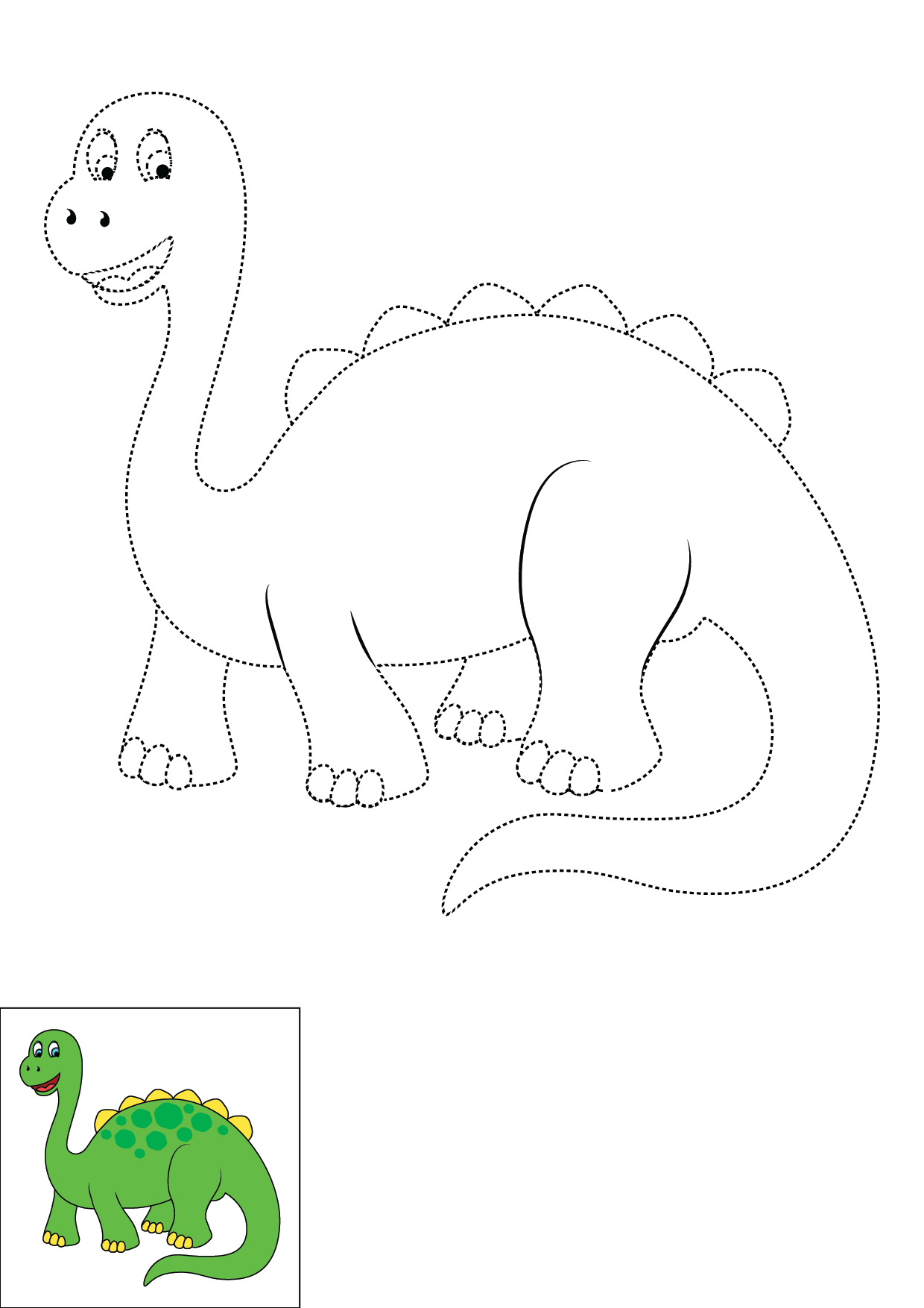 How to Draw A Dinosaur Step by Step Printable Dotted