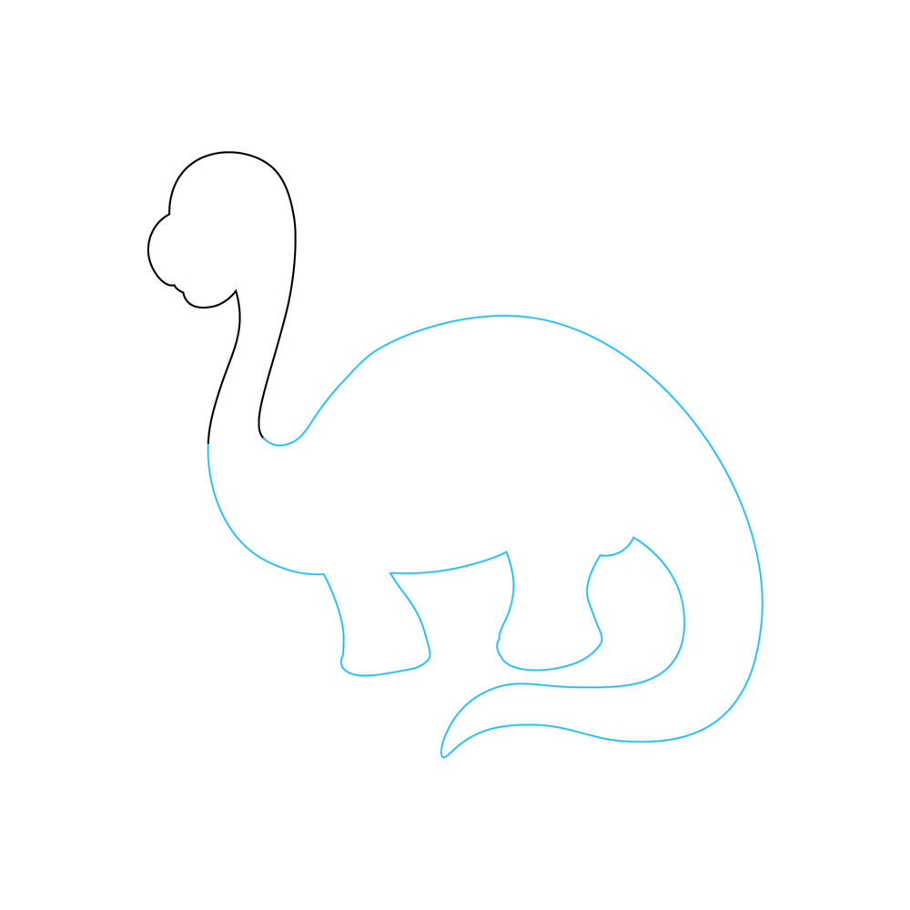 How to Draw A Dinosaur Step by Step Step  2