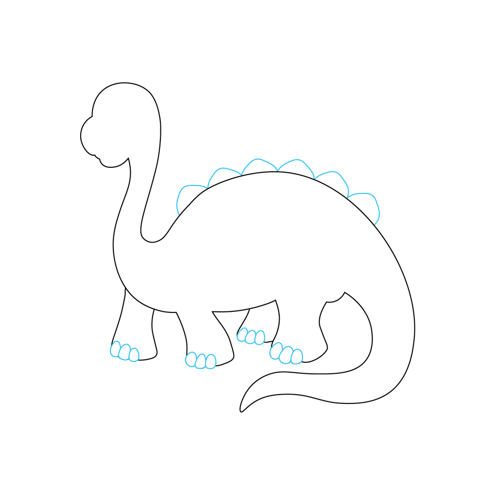 How to Draw A Dinosaur Step by Step Step  4