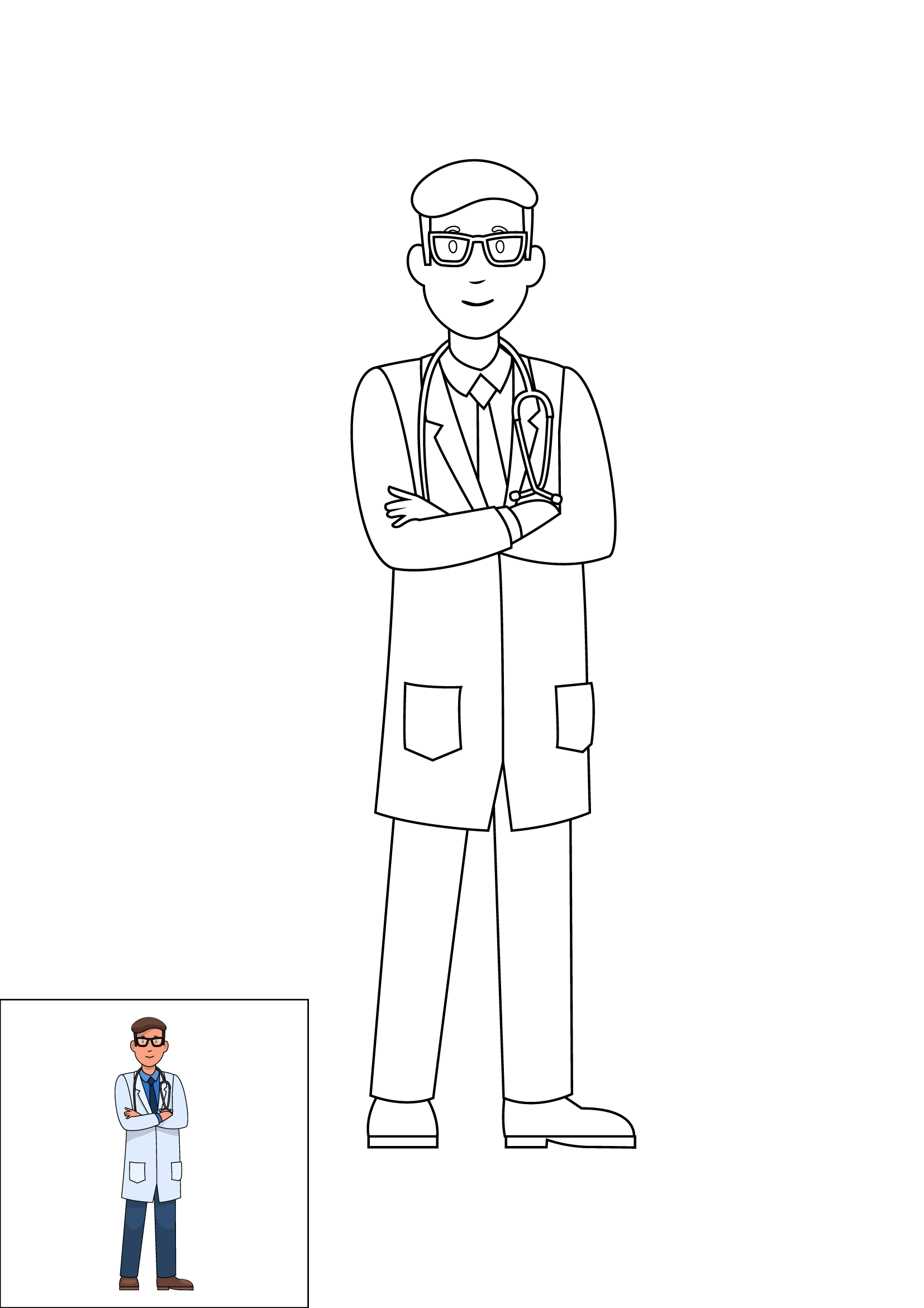 How to Draw A Doctor Step by Step Printable Color