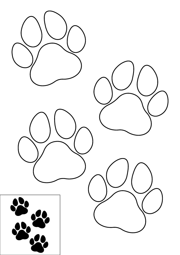How to Draw A Dog Paw Step by Step Printable Color
