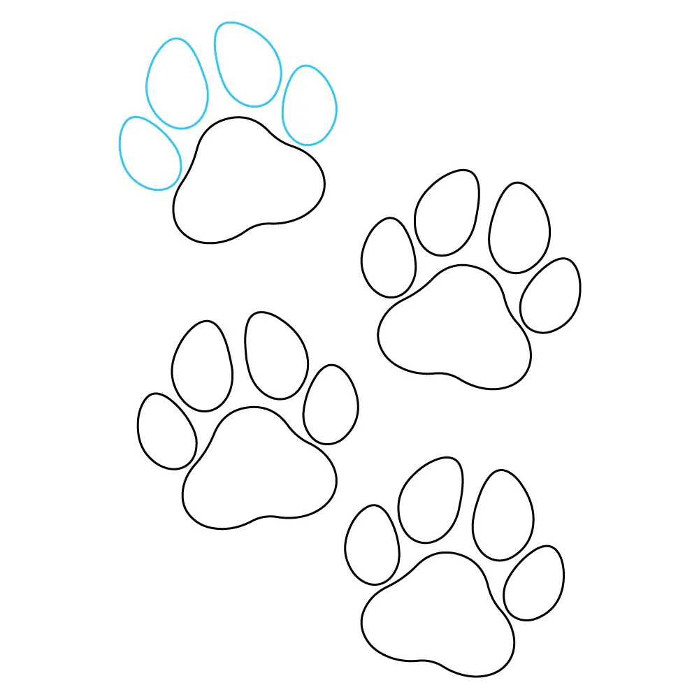 How to Draw A Dog Paw Step by Step