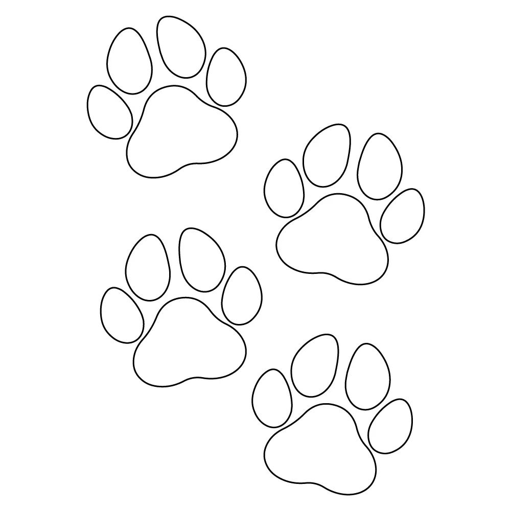 How to Draw A Dog Paw Step by Step