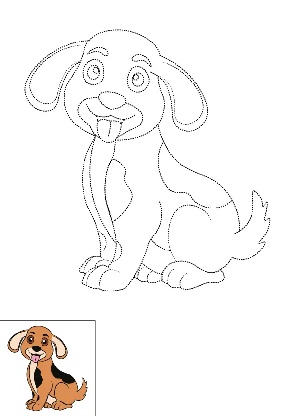 How to Draw A Dog Step by Step Printable Dotted