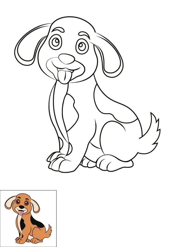 How to Draw A Dog Step by Step Printable Color
