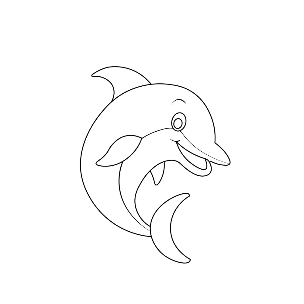 How to Draw A Dolphin Step by Step Step  10
