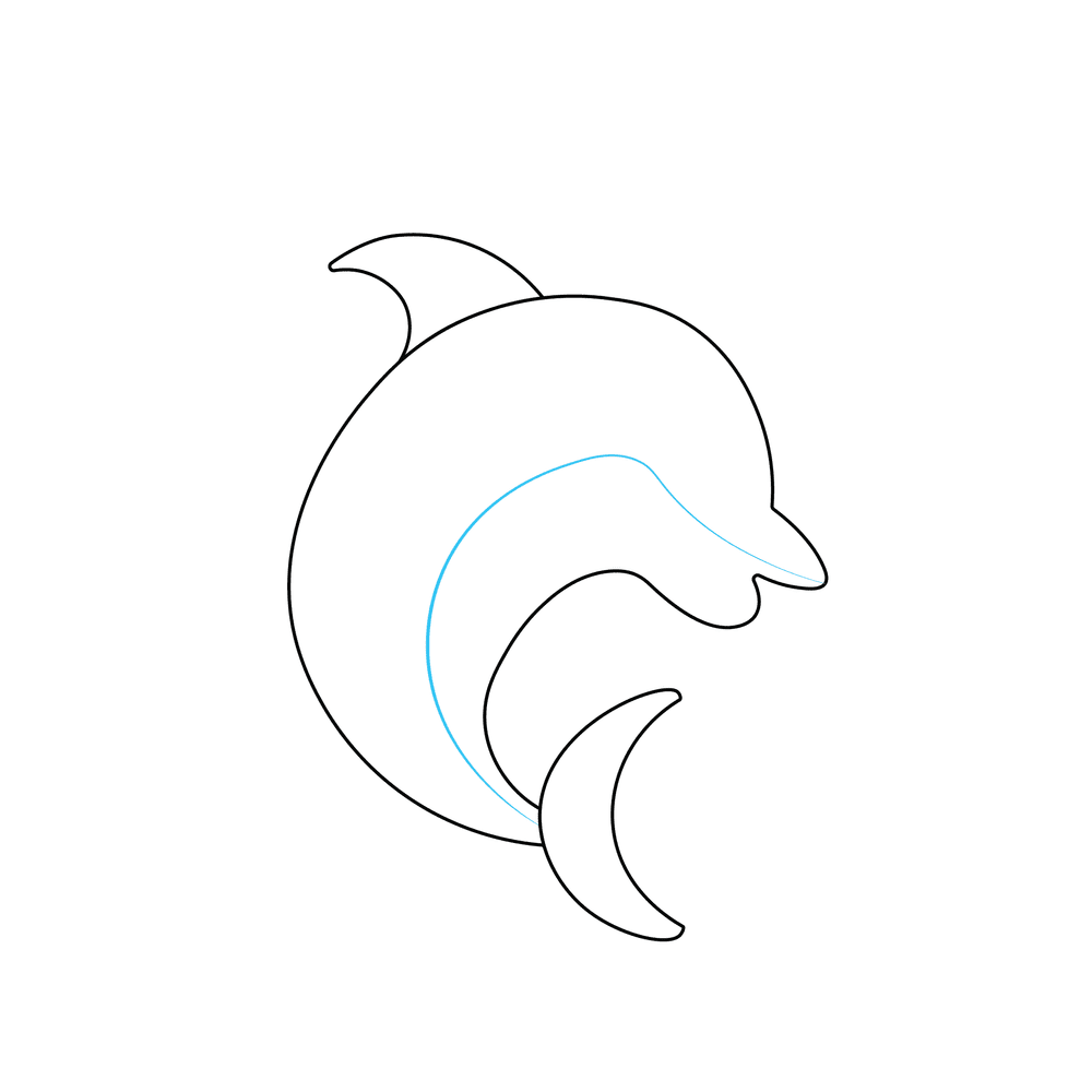 How to Draw A Dolphin Step by Step Step  4