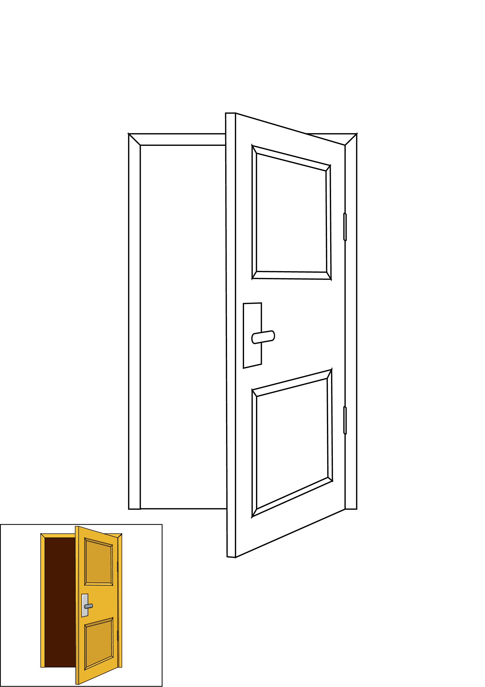 How to Draw A Door Step by Step Printable Color