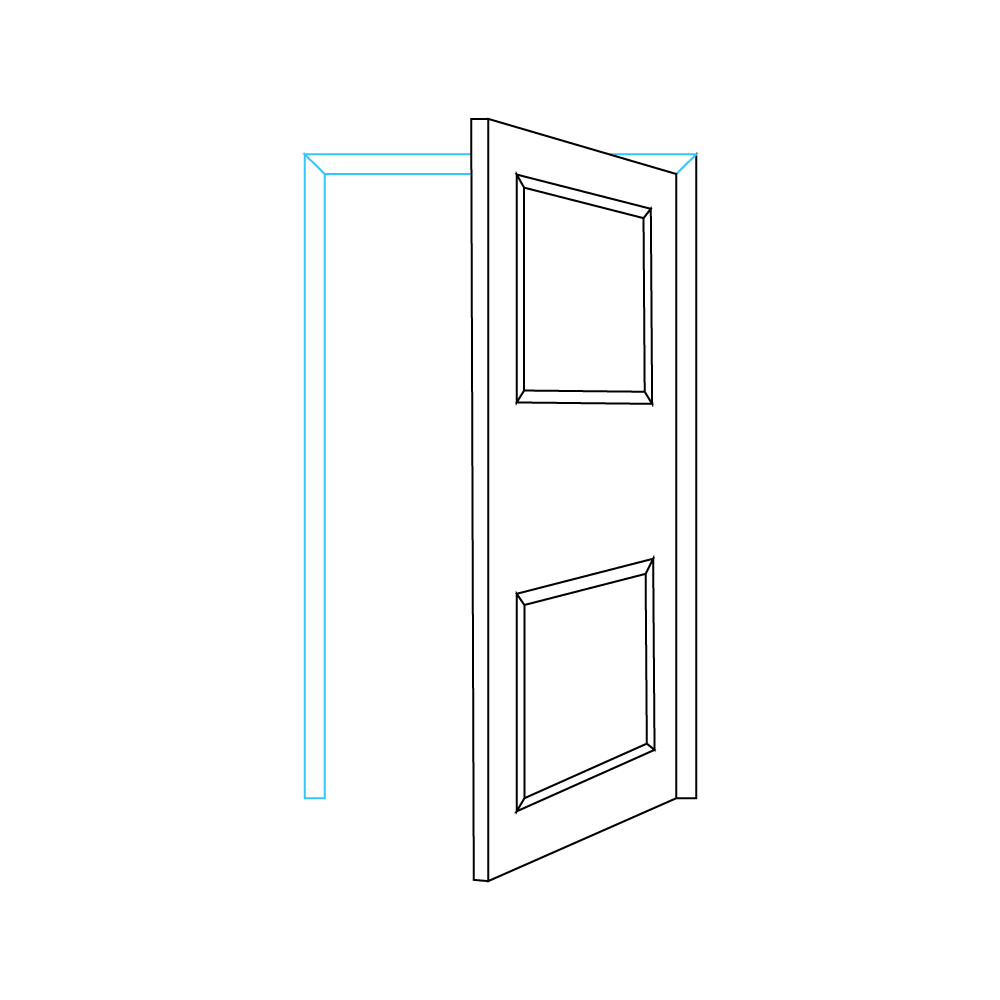 How to Draw A Door Step by Step Step  6