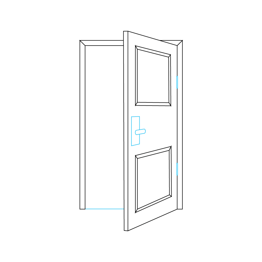 How to Draw A Door Step by Step Step  7