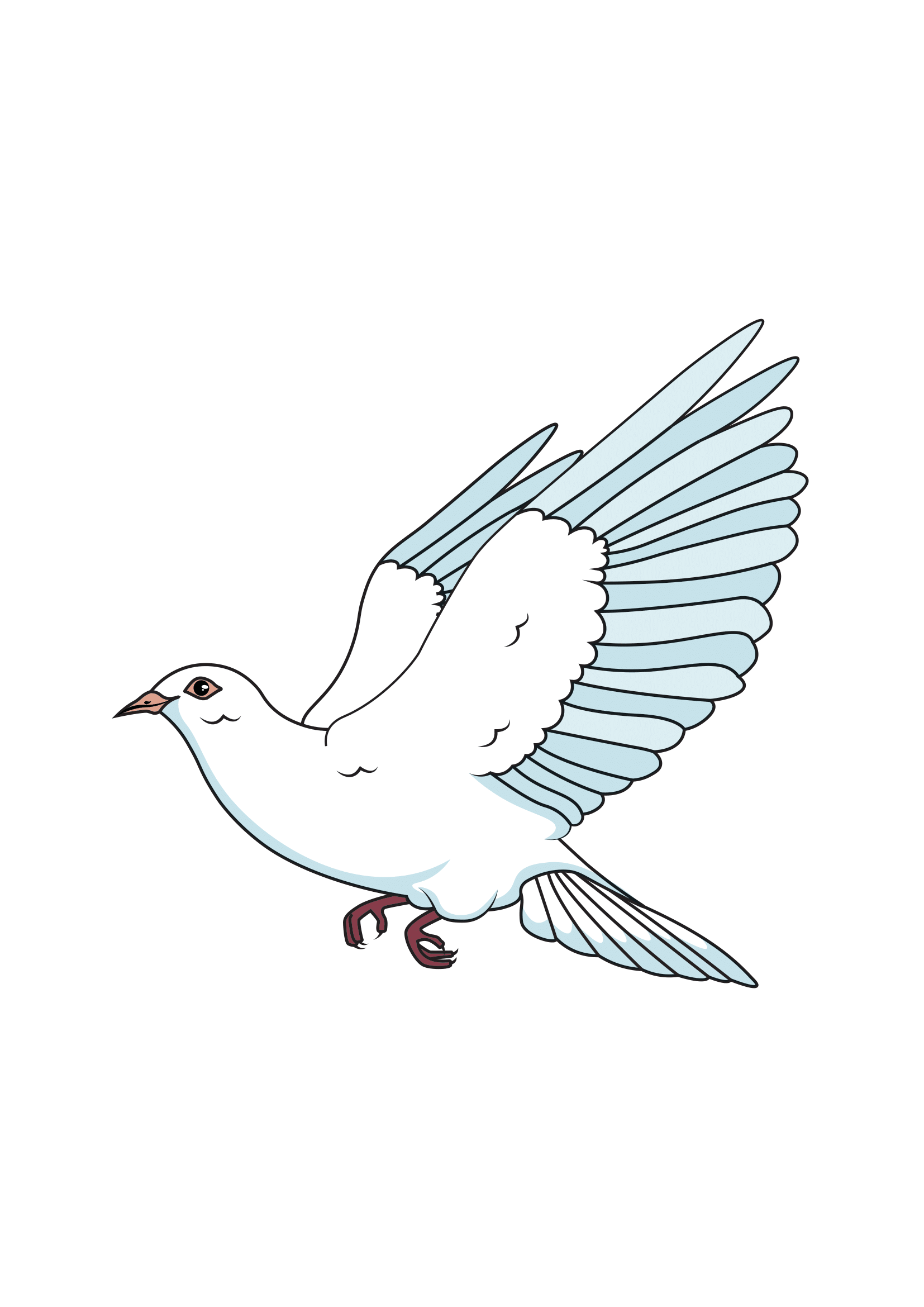 How to Draw A Dove Step by Step Printable