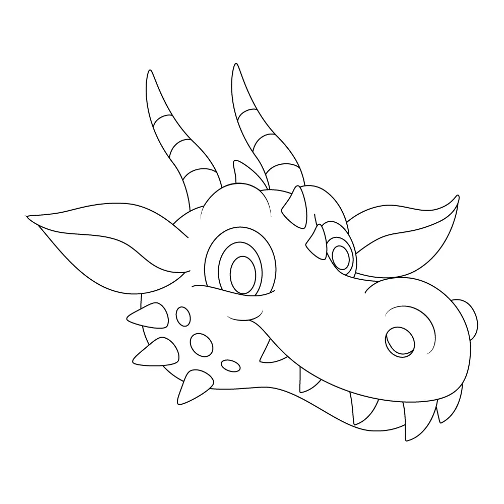How to Draw A Dragon Head Step by Step Step  10