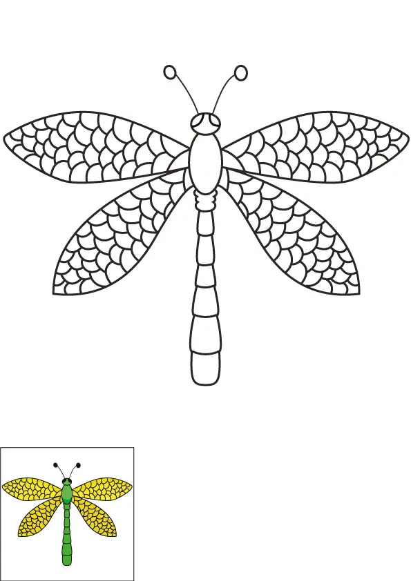 How to Draw A Dragonfly Step by Step Printable Color
