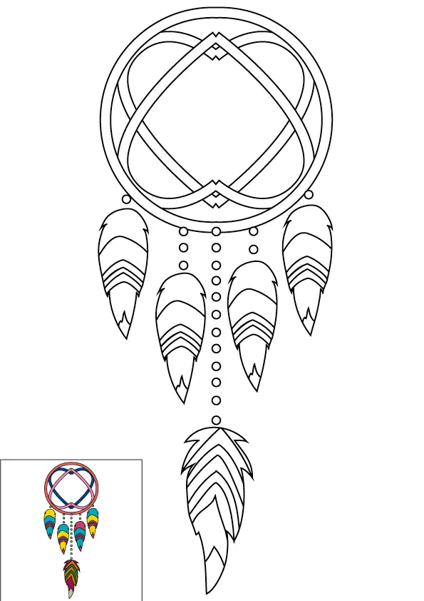 How to Draw A Dream Catcher Step by Step Printable Color