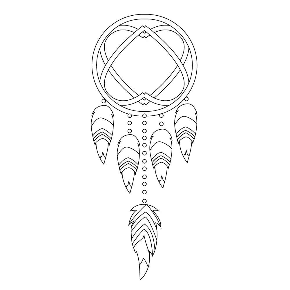 How to Draw A Dream Catcher Step by Step Step  11