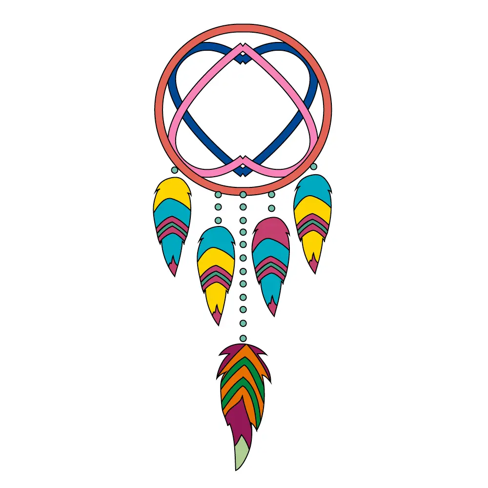 How to Draw A Dream Catcher Step by Step Step  12