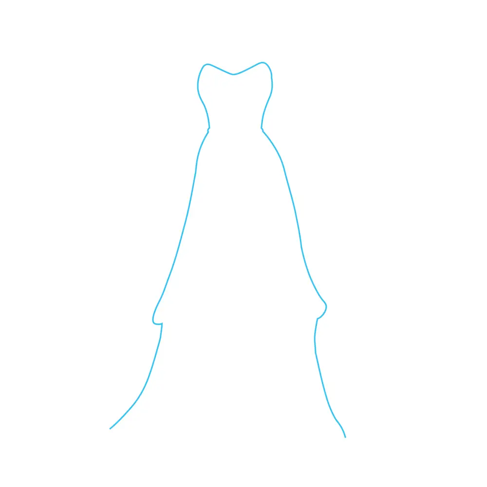 How to Draw A Dress Step by Step Step  1