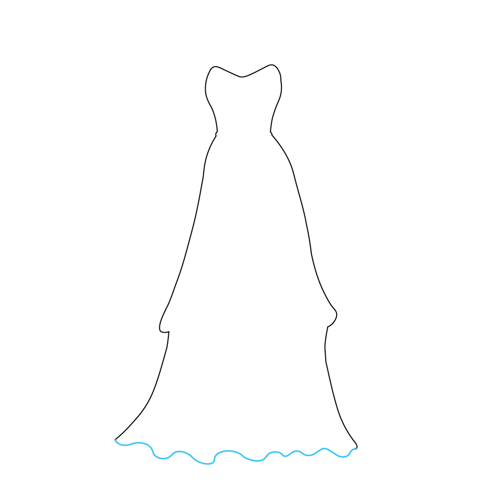 How to Draw A Dress Step by Step Step  2