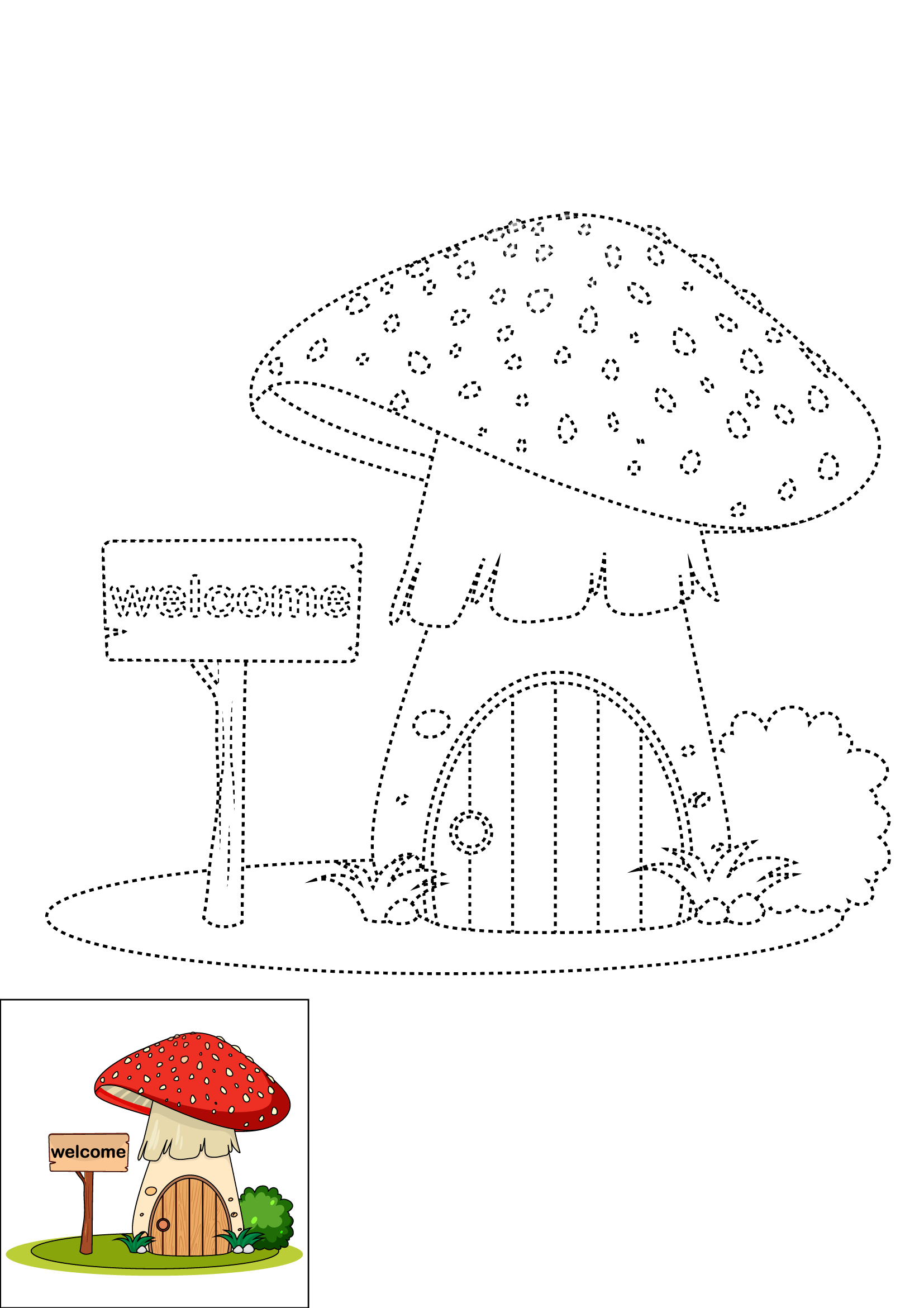 How to Draw A Fairy Garden Step by Step Printable Dotted