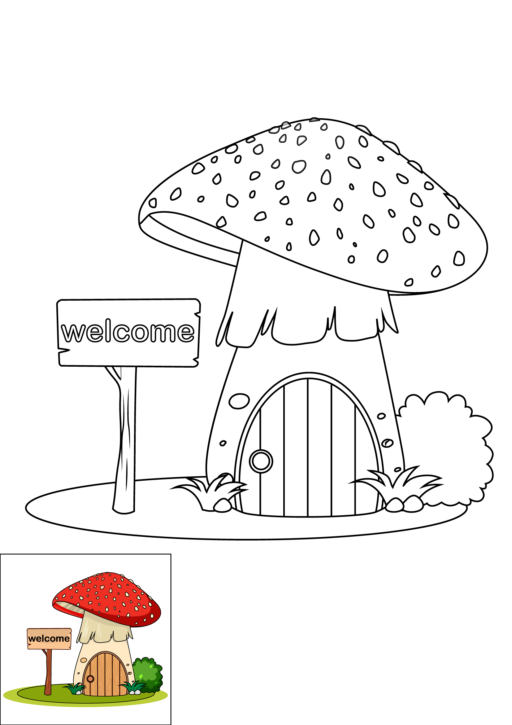 How to Draw A Fairy Garden Step by Step Printable Color