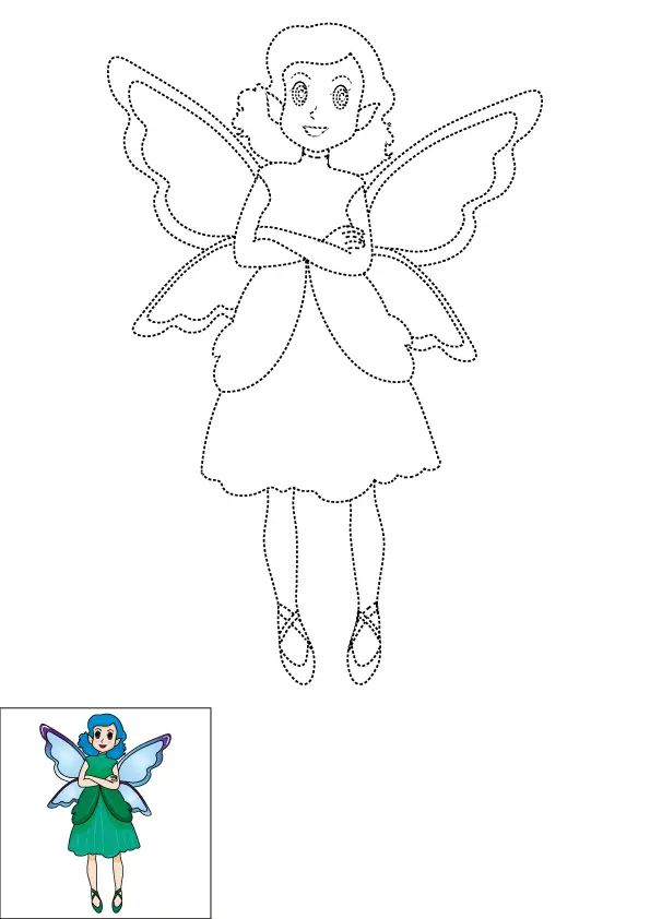 How to Draw A Fairy Step by Step Printable Dotted