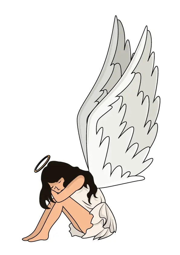 How to Draw A Fallen Angel Step by Step Printable