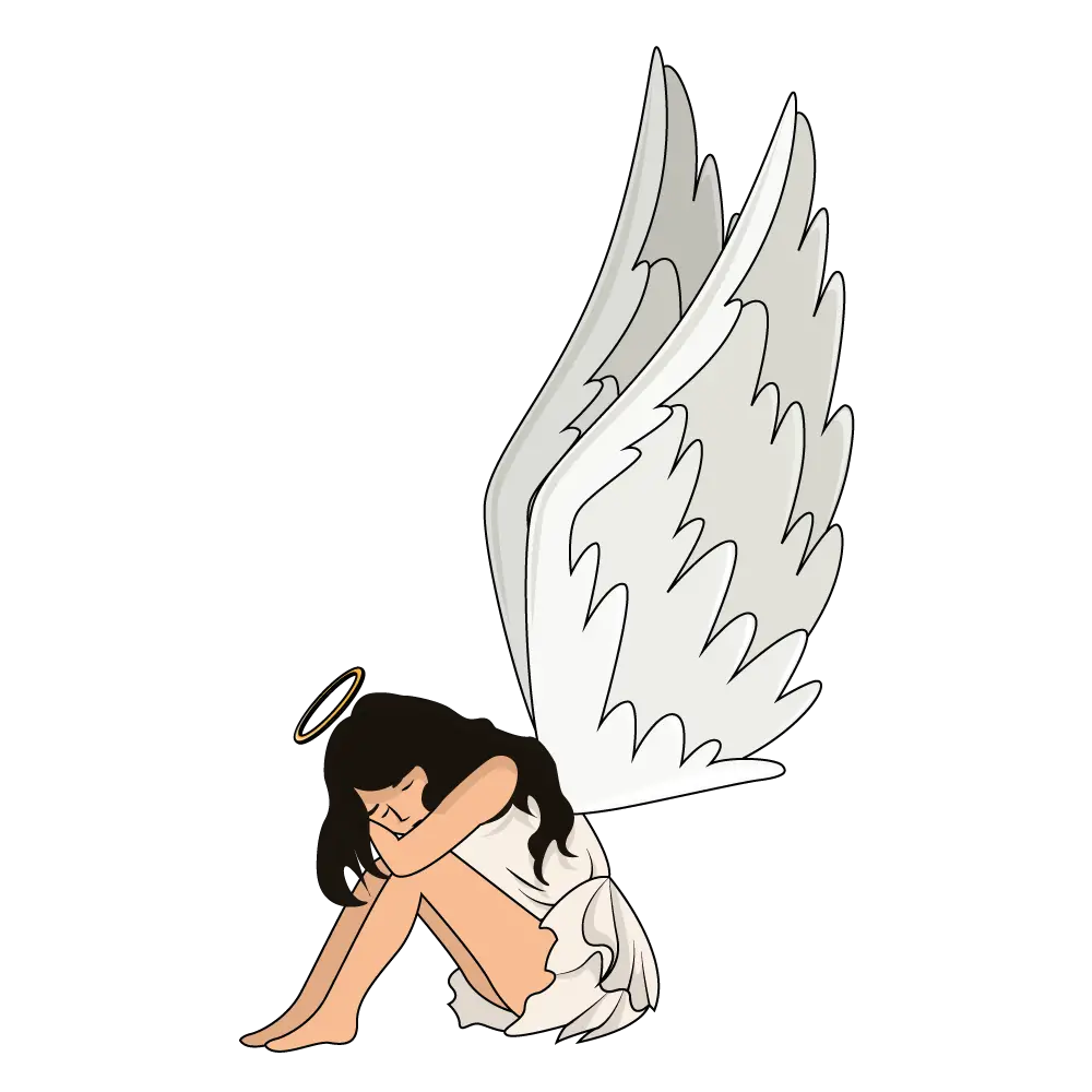 Drawings Of Sad Angels Easy