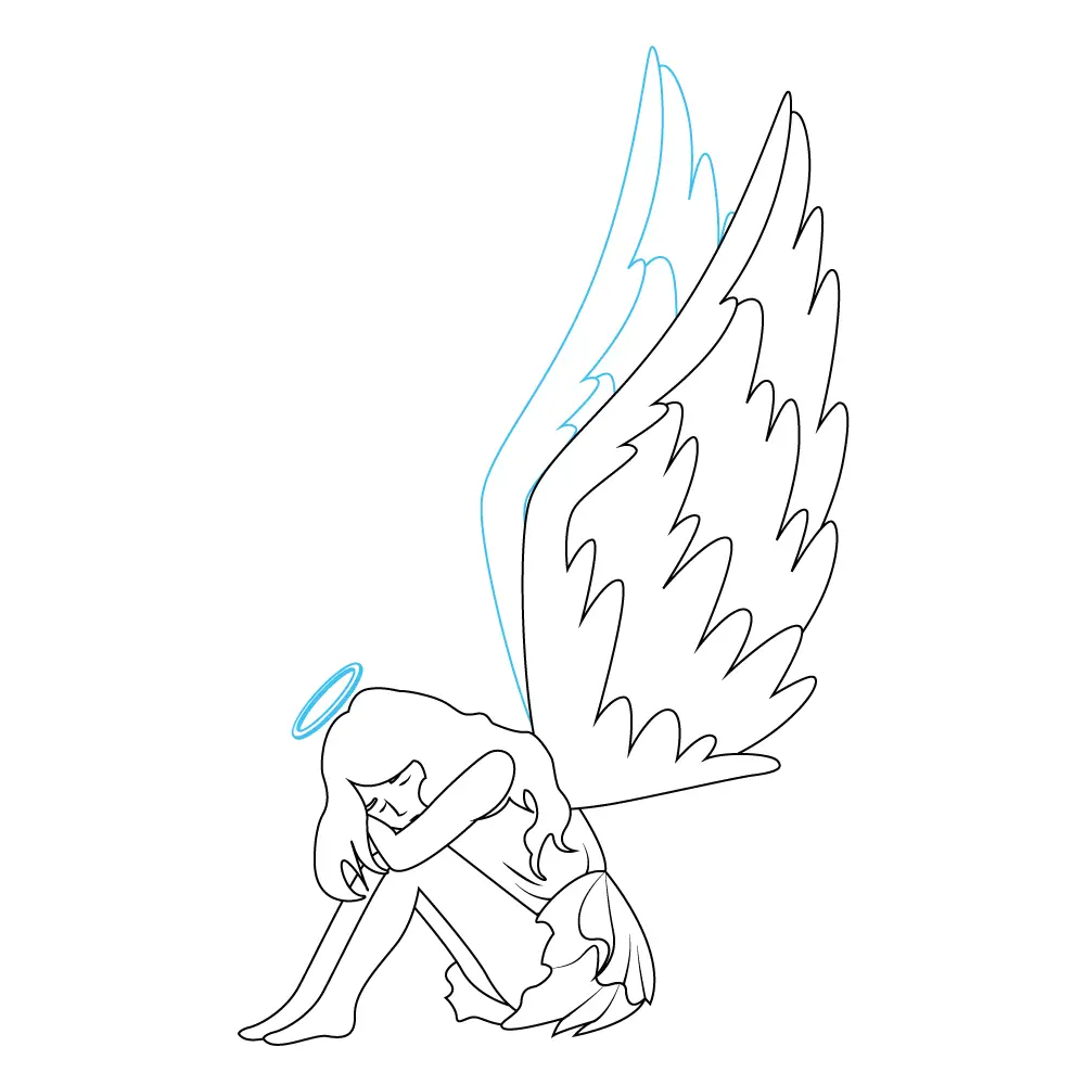 How to Draw A Fallen Angel Step by Step Step  10