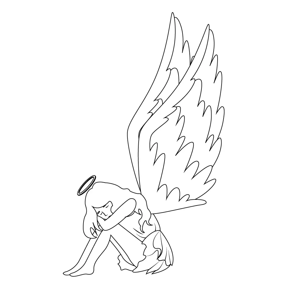 How to Draw A Fallen Angel Step by Step Step  11