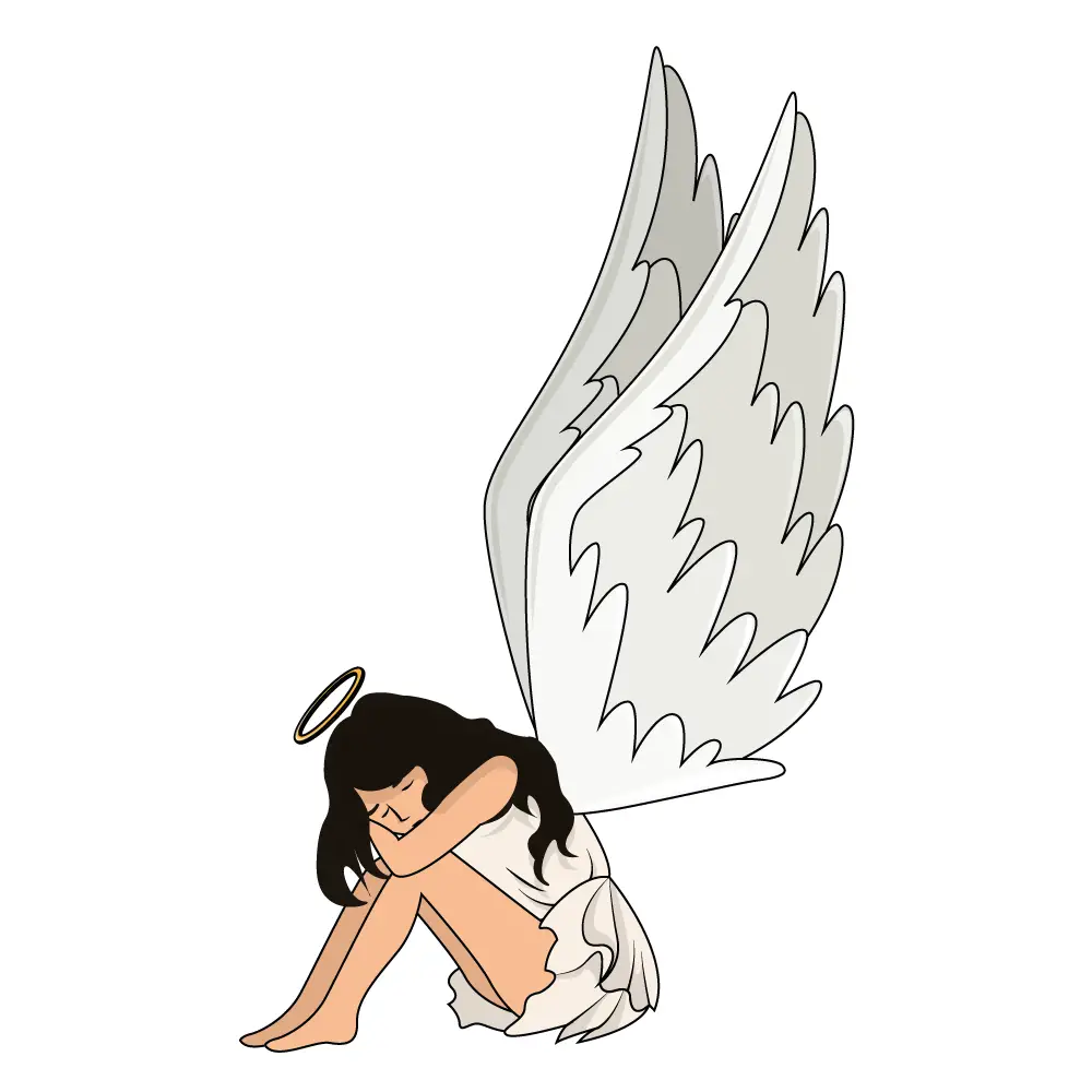How to Draw A Fallen Angel Step by Step Step  12