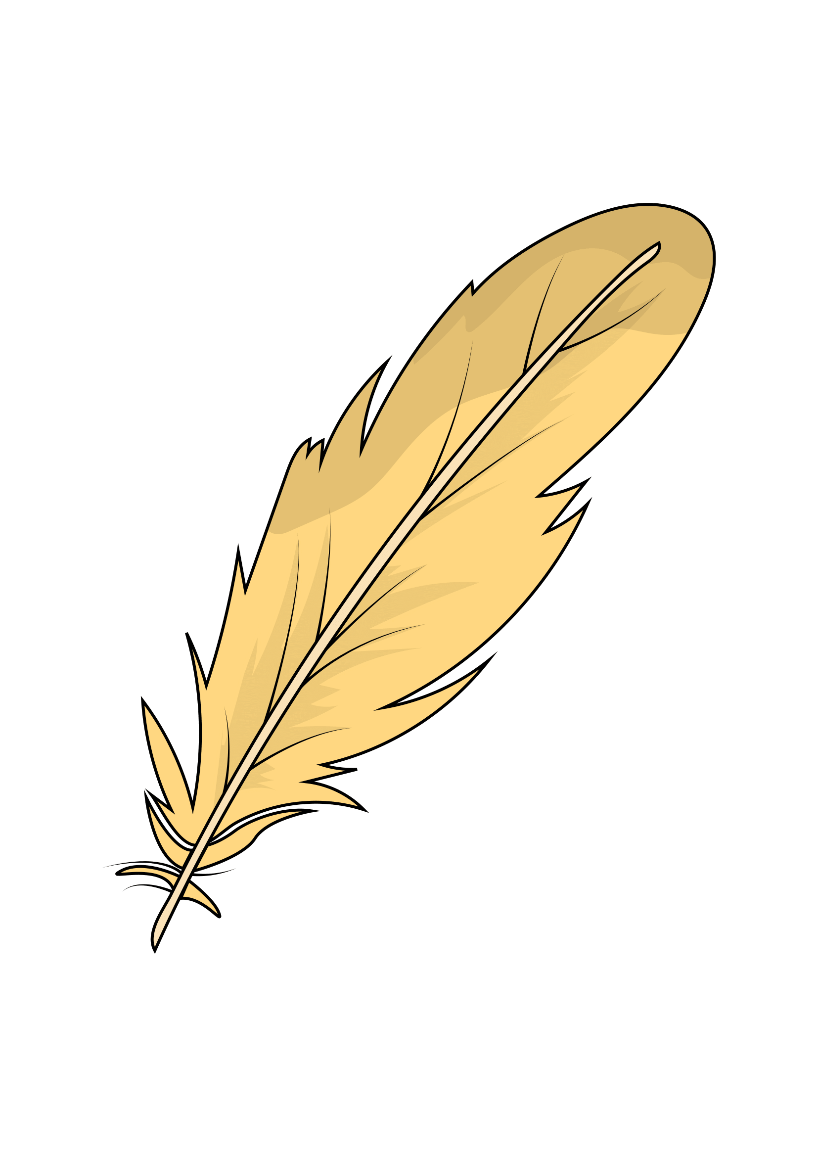 How to Draw A Feather Step by Step Printable