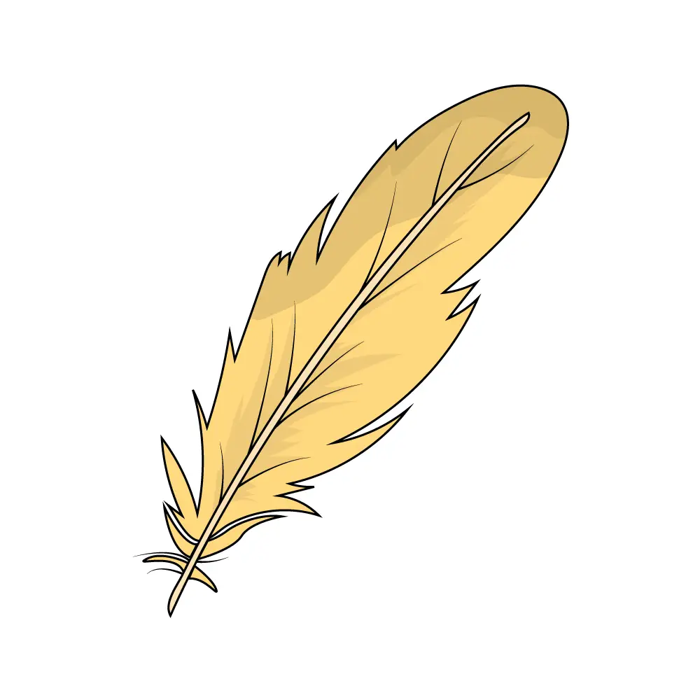 How to Draw A Feather Step by Step Step  10