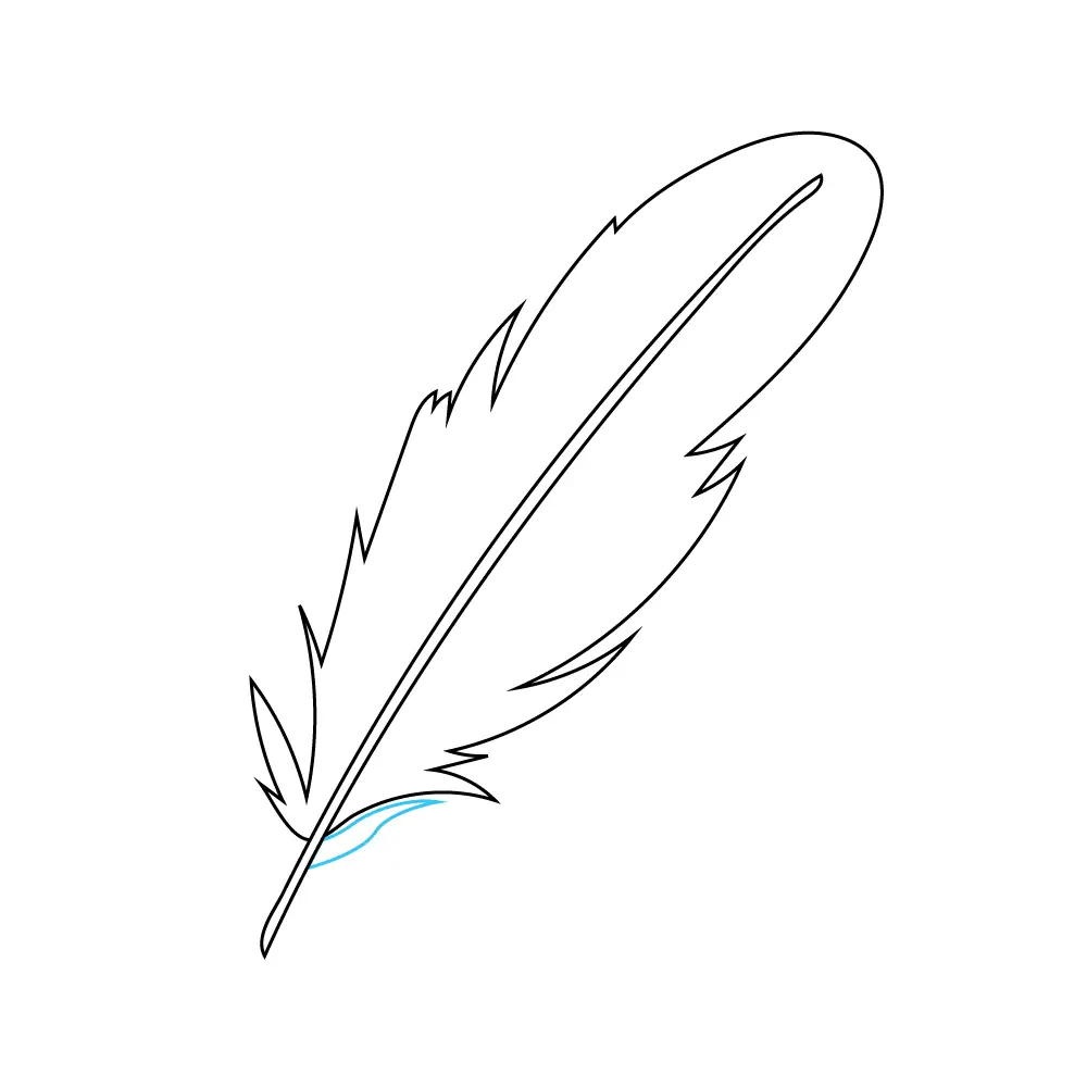 How to Draw A Feather Step by Step Step  5