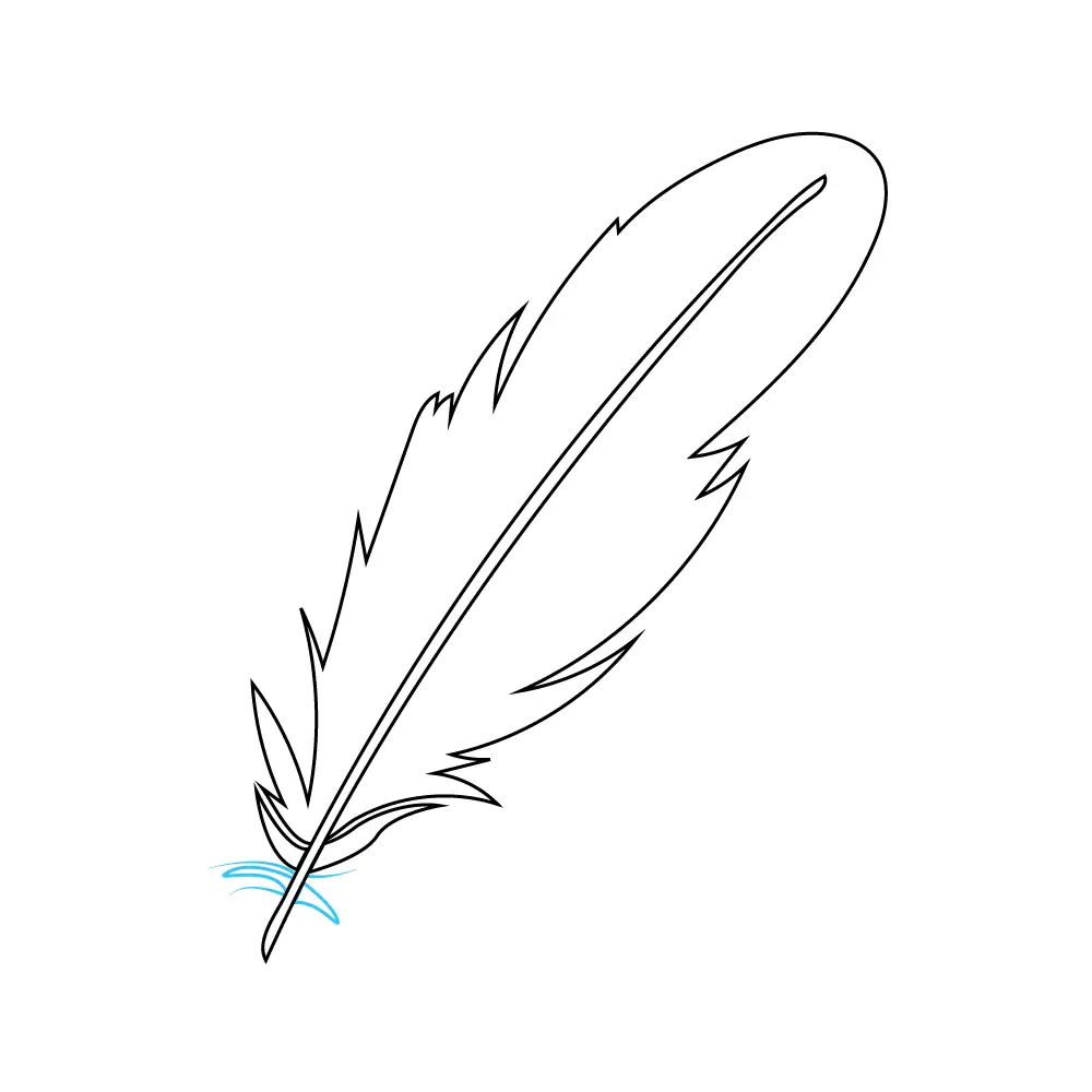 How to Draw A Feather Step by Step Step  7