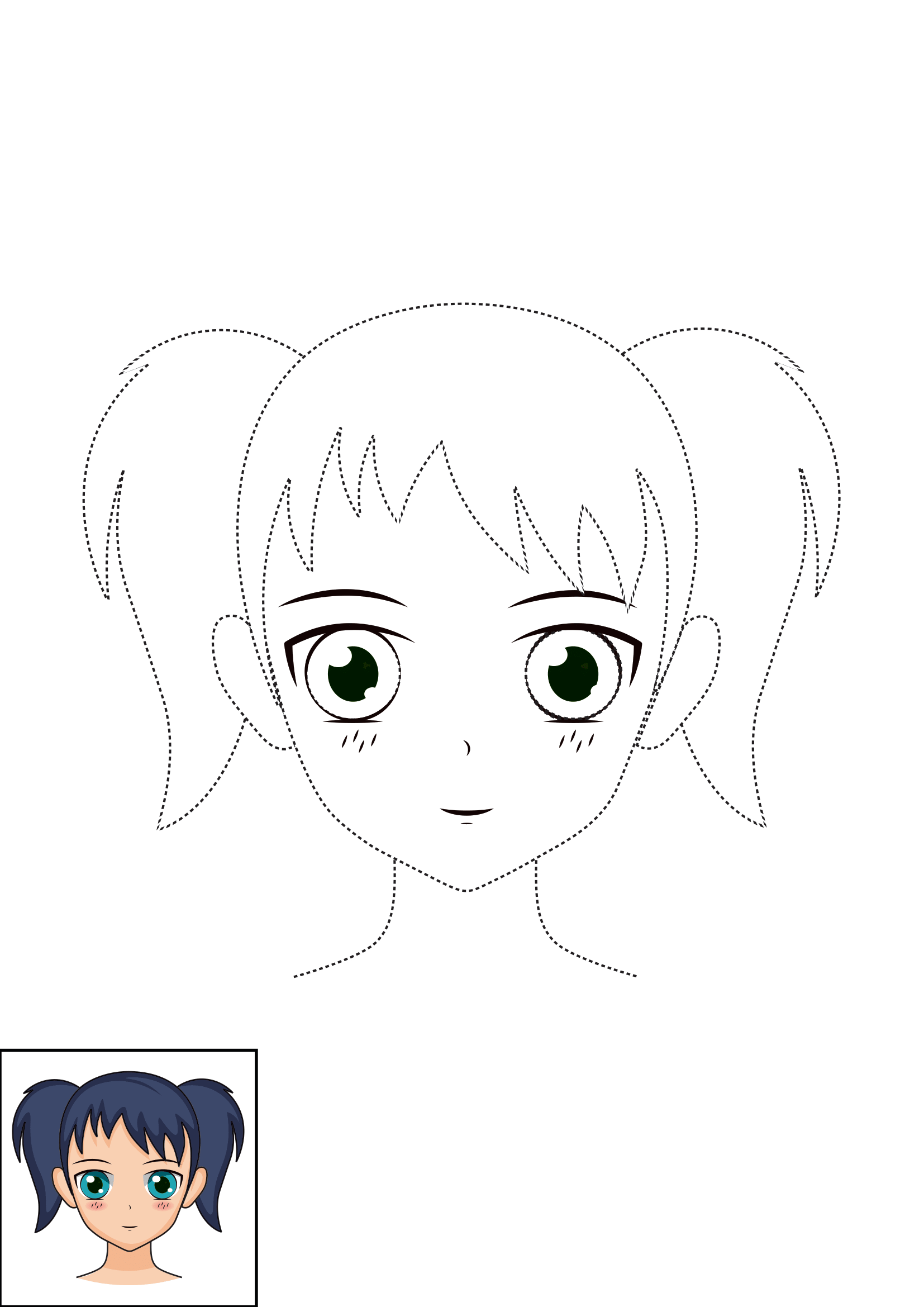 How to Draw A Female Face Step by Step Printable Dotted