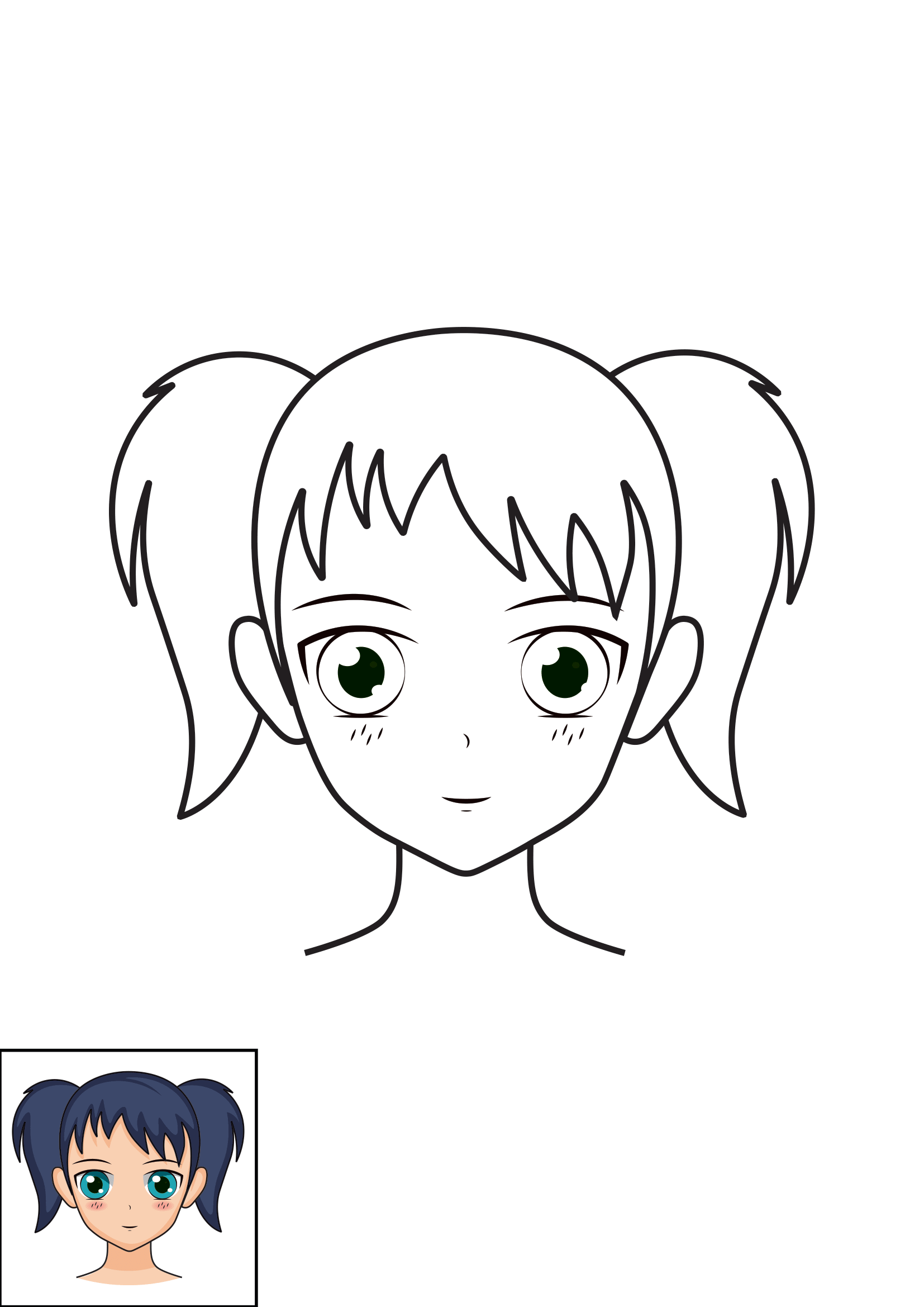How to Draw A Female Face Step by Step Printable Color