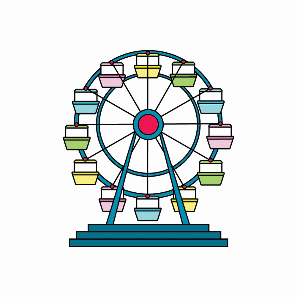How to Draw A Ferris Wheel Step by Step Step  10
