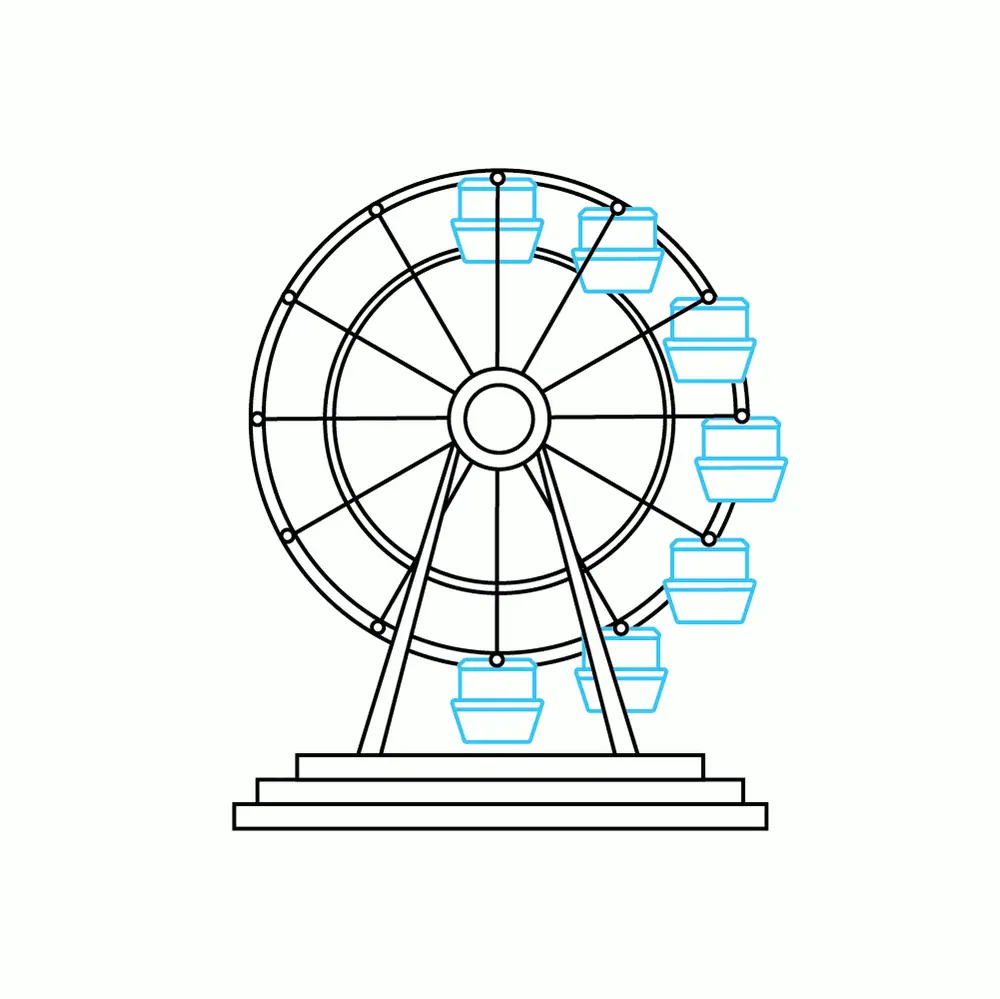 How to Draw A Ferris Wheel Step by Step Step  7