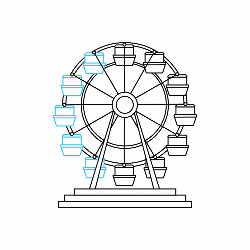 How to Draw A Ferris Wheel Step by Step Step  8
