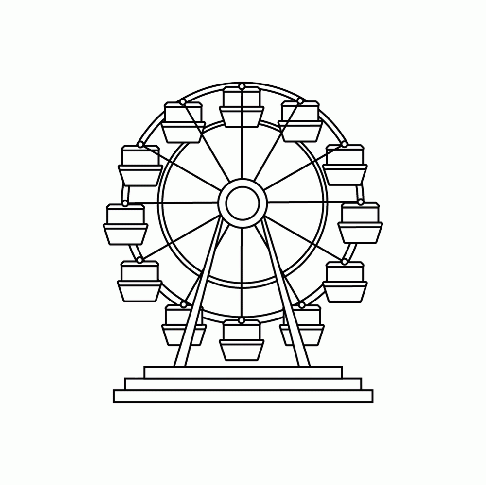 How to Draw A Ferris Wheel Step by Step Step  9