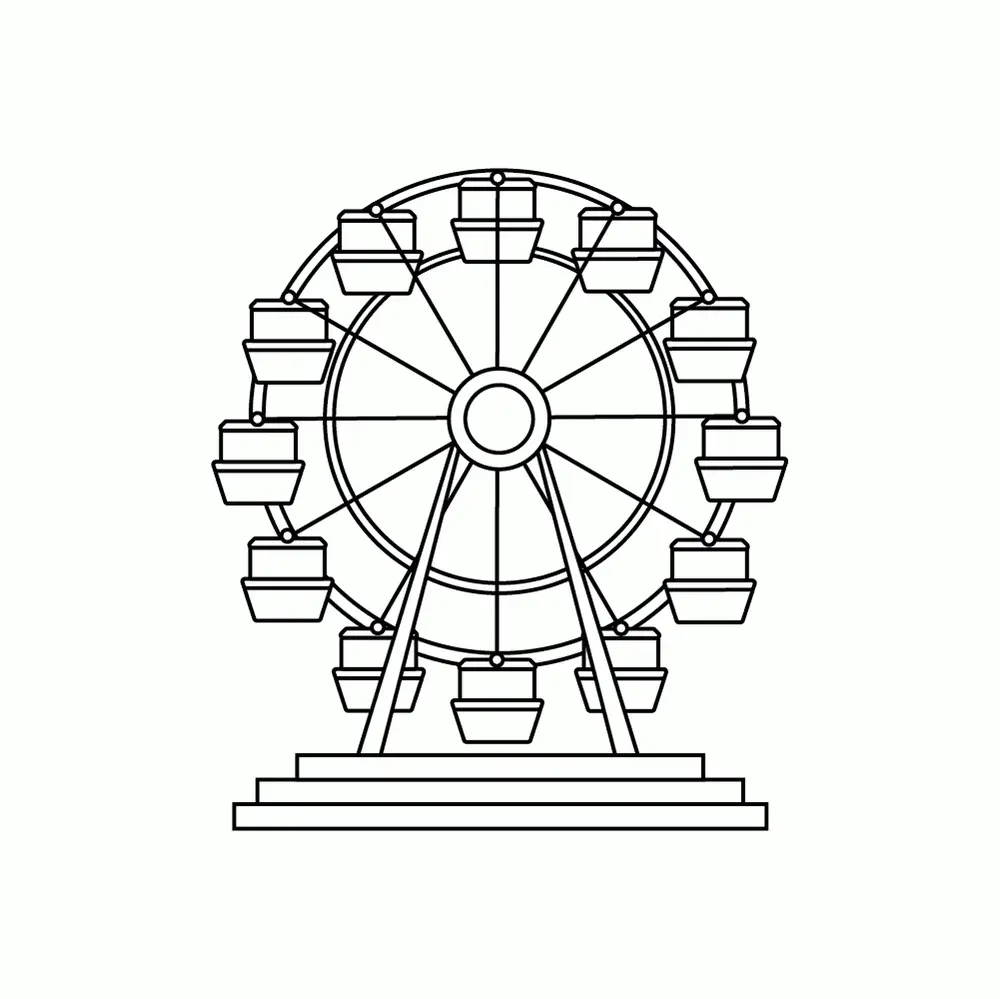 How to Draw A Ferris Wheel Step by Step Step  9